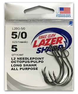 EAGLE CLAW LAZER SHARP L2 NEEDLEPOINT OCTOPUS HOOKS