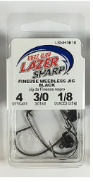 EAGLE CLAW LAZER SHARP 1/8 OZ FINESSE WEEDLESS JIGHEAD 3/0 4PCK